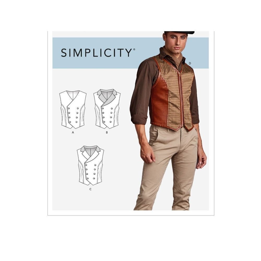 Simplicity Sewing Pattern 10545 9087 Mens Corset Vests‎ Size 46-52